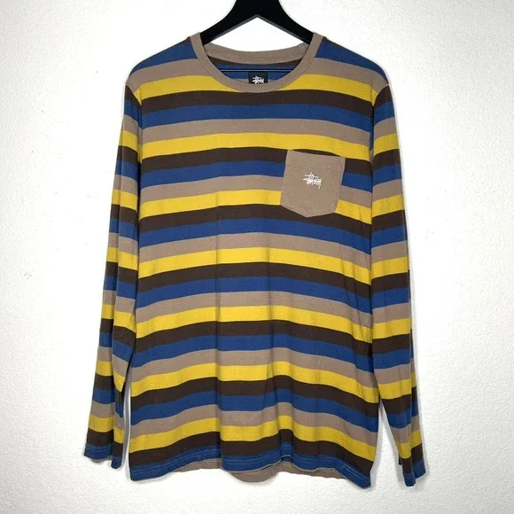 Stuff | Shirts | Stussy Mens Striped Long Sleeve T Shirt Size M